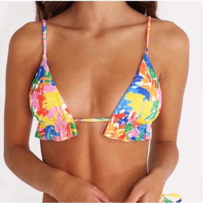 Aurelle Swim Henri Ruffle Bikini Top And Bottoms Size M/L